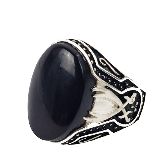 Yemeni Aqeeq Ring- Genuine Silver - size: 9 - عقيق يماني وفضه الاصلي