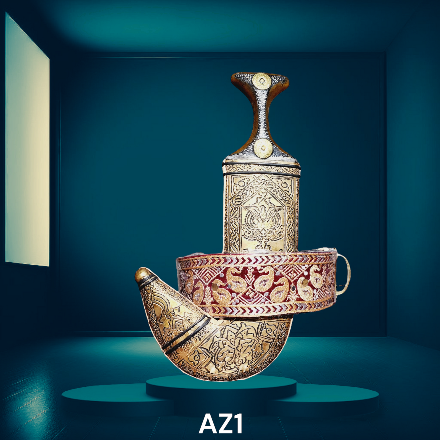 GOLD JANBIYAH SAIFANI STYLE -AZ1- جنبية ذهبي ستايل صيفاني