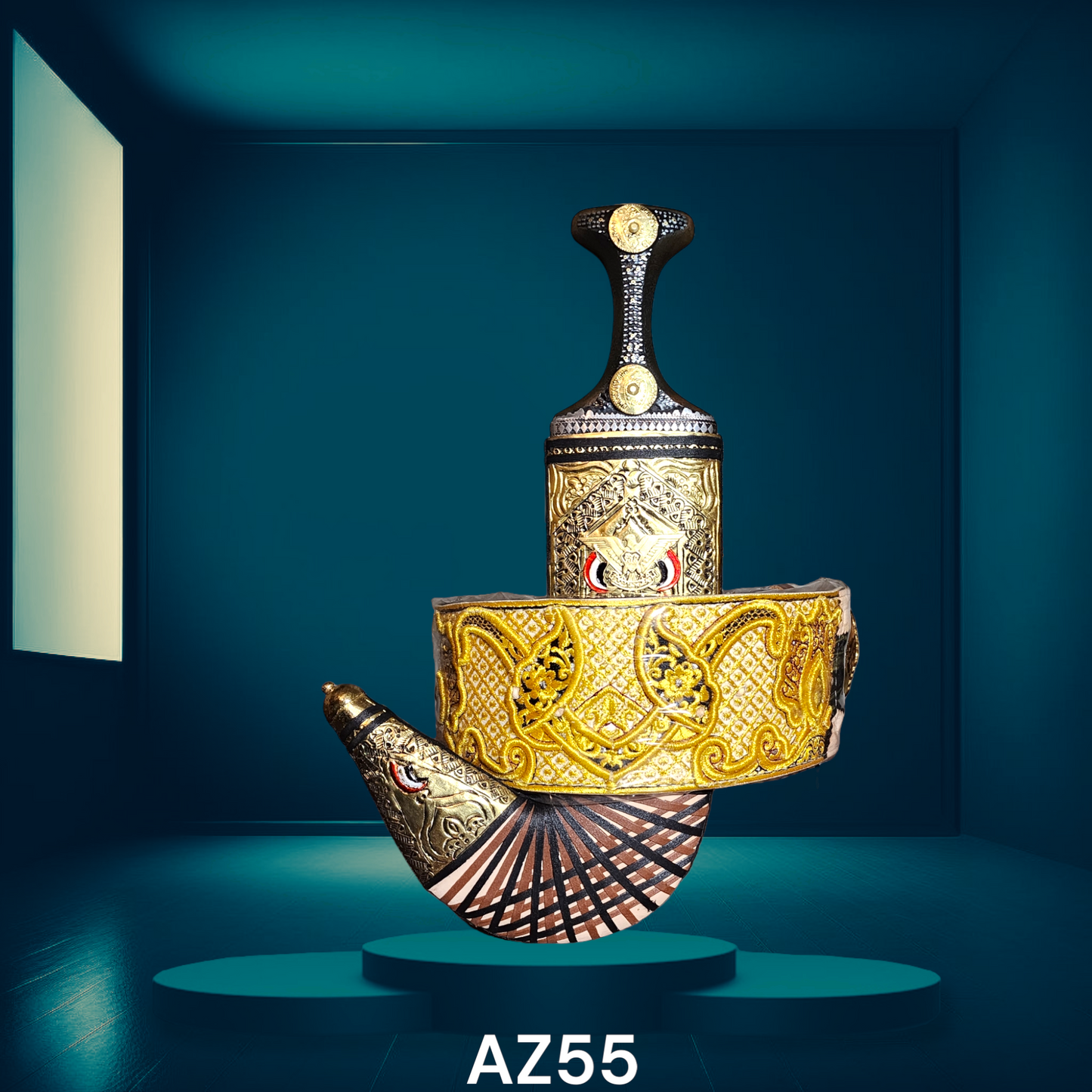 GOLD JANBIYAH SAIFANI STYLE -AZ55- جنبية ذهبي ستايل صيفاني