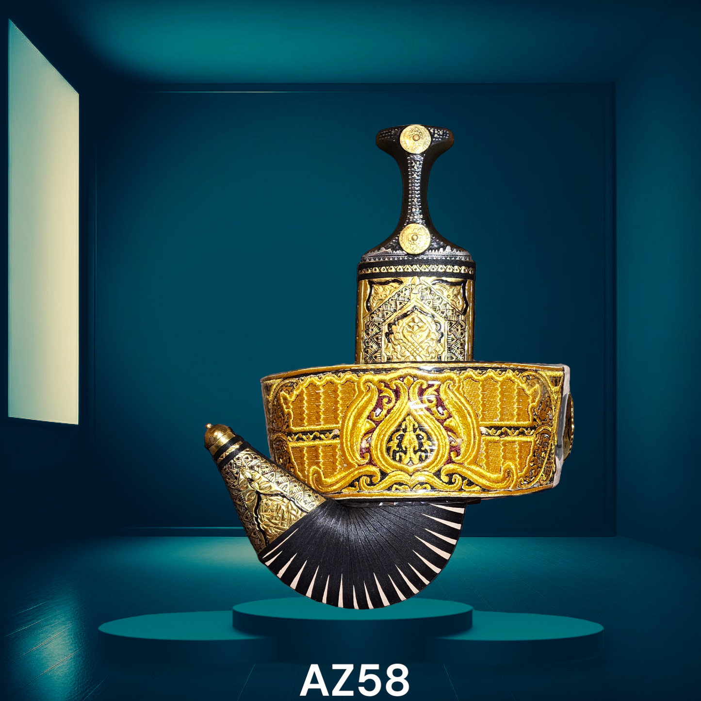 GOLD JANBIYAH SAIFANI STYLE -AZ58- جنبية ذهبي ستايل صيفاني