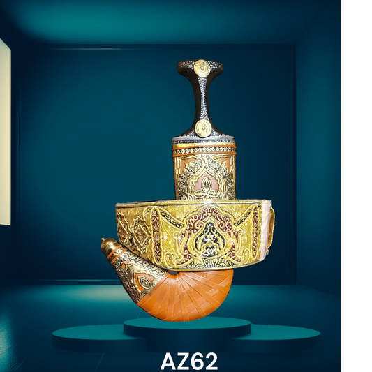 GOLD JANBIYAH SAIFANI STYLE -AZ62- جنبية ذهبي ستايل صيفاني