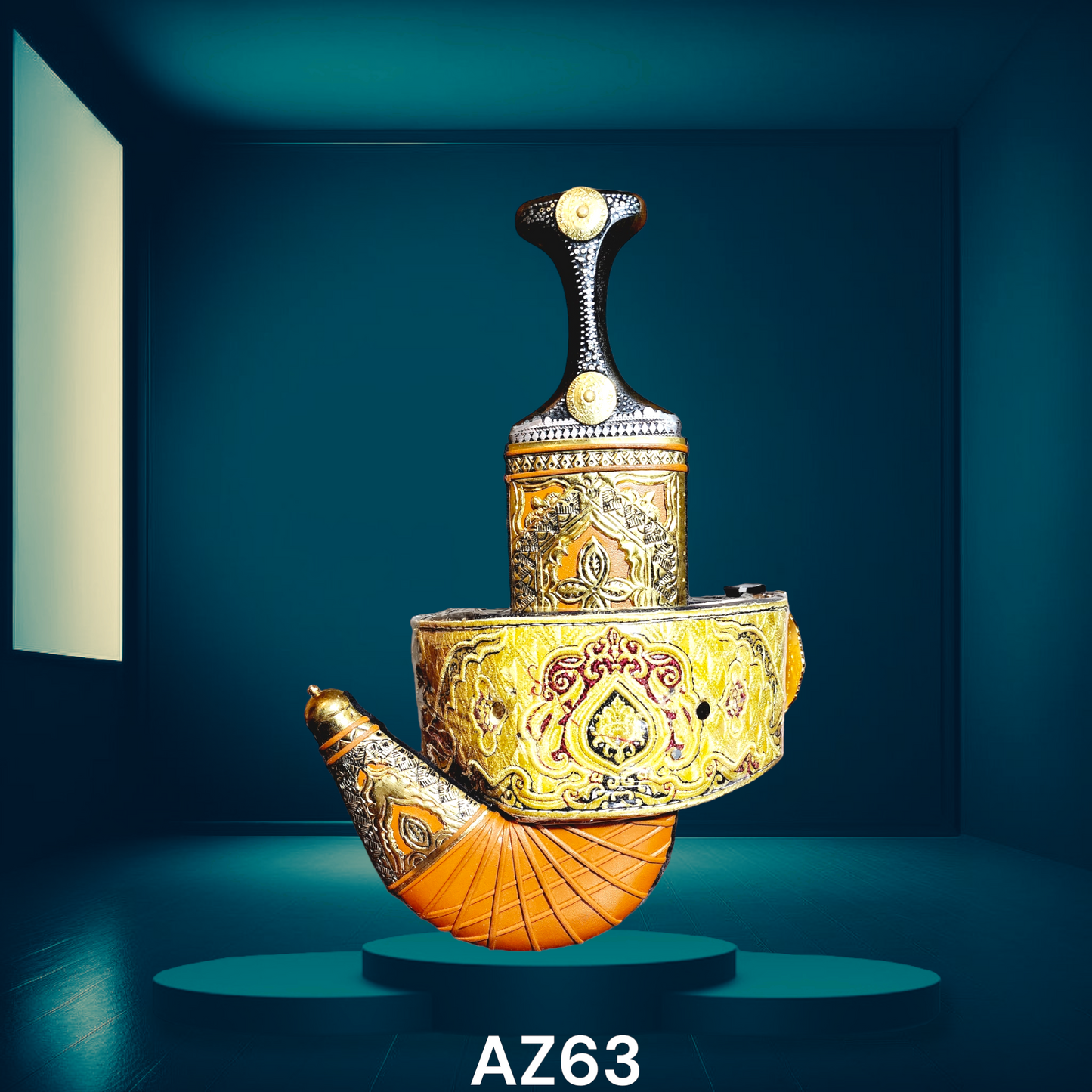 GOLD JANBIYAH SAIFANI STYLE -AZ63- جنبية ذهبي ستايل صيفاني