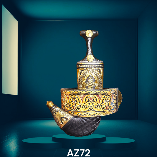 GOLD JANBIYAH SAIFANI STYLE -AZ72- جنبية ذهبي ستايل صيفاني